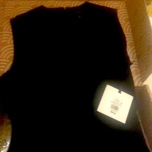 Black Sleeveless fringed hem dress shirt. Sz L